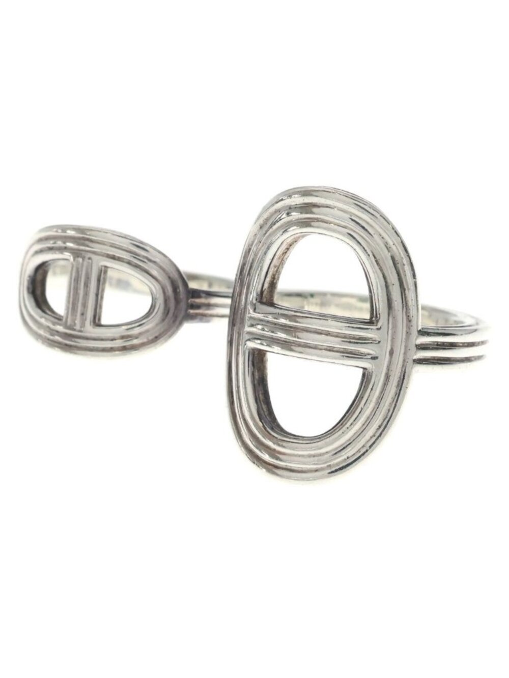 Hermes Chaine D'ancre 24 Double Ring Silver